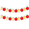 2 Pack Apple Pencil Garland Banner for Back to School Decorations, Pre-Strung Glitter Classroom Kindergarten Hanging Decor for Teacher Appreciation