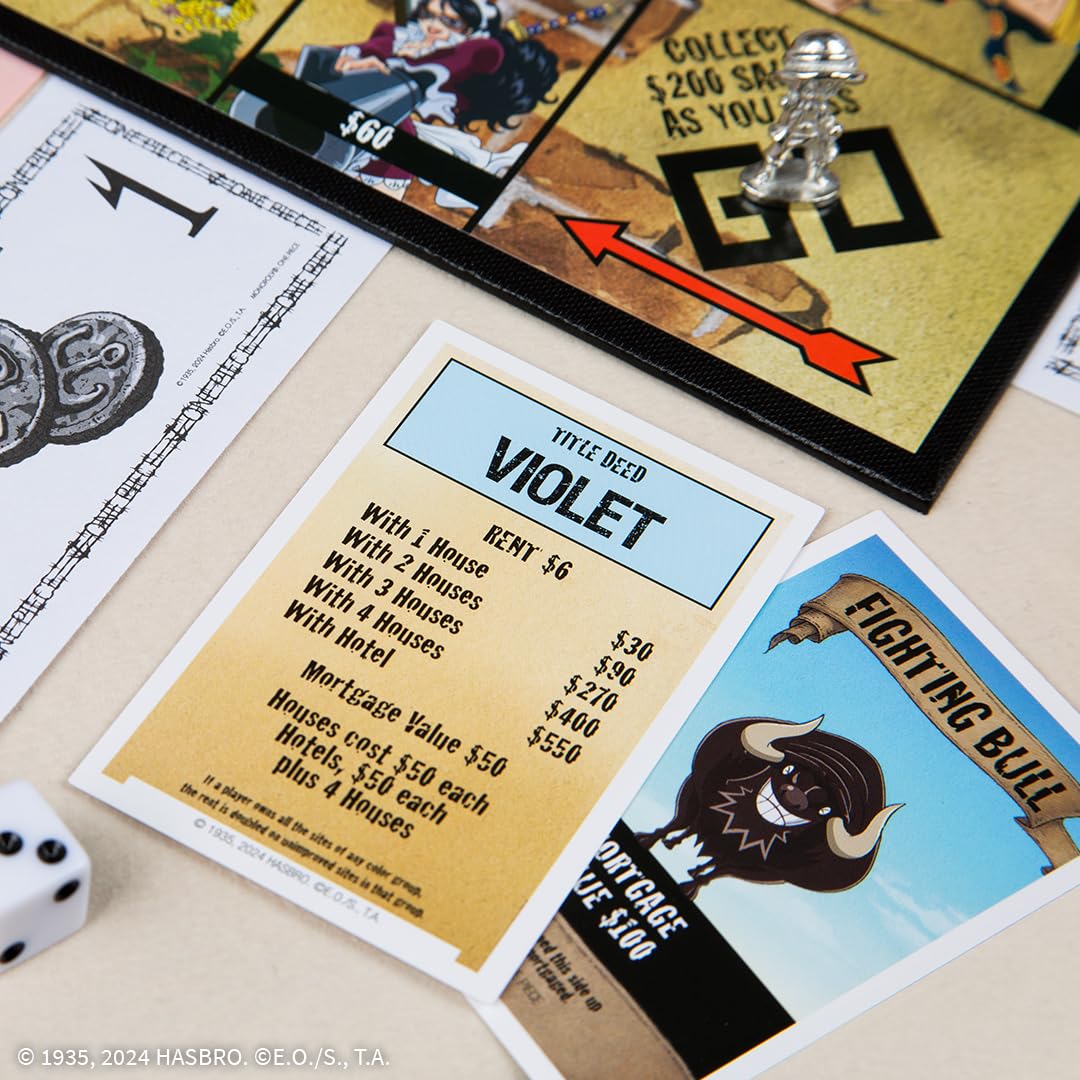 Monopoly: One Piece Edition Board Game | Buy, Sell, Trade with Popular Characters from the Manga & Anime Series | Featuring 9 Miniature Tokens |