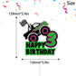 Big Truck Happy 3rd Birthday Cake Topper - It's the Perfect Car Themed Birthday Party or Truck Themed Party Decorations for Boys or Girls - SugarGera