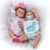 iCradle Silicone Full Body Reborn Baby Dolls Twins Boy and Girl 20 inch Anatomically Correct Newborn Size Bebe Look Real Washable Toys for Toddler