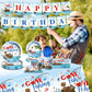 142 Pcs Gone Fishing Tableware,Fishing Birthday Party Decoration Little Fisherman Gone Fishing Themed Disposable Tablecloth,Plates,Napkins Cups Forks
