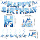 Diosnase Shark Birthday Party Decorations, Shark Party Supplies for 20 Guests with Banner, Hanging Swirls, Tablecloths, Plates, Napkins, Cups, Forks