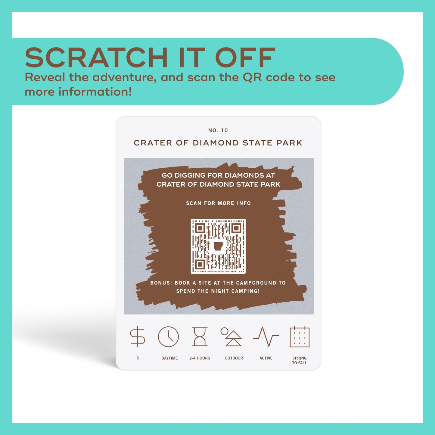 Reach International Outfitters Arkansas Adventure Bucket List: 50 Scratch-Off Cards for Outdoor Activities, Tourist Attractions, and Road Trips