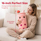 OPHRBU 16-Inch Pink Bubble Tea Plush Pillow Soft Stuffed Toy Gift