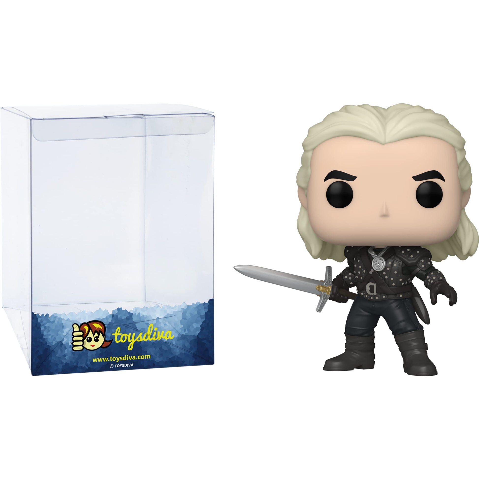 Funko Geralt: P o p ! TV Vinyl Figurine Bundle with 1 Compatible 'ToysDiva' Graphic Protector (1192-57814 - B)
