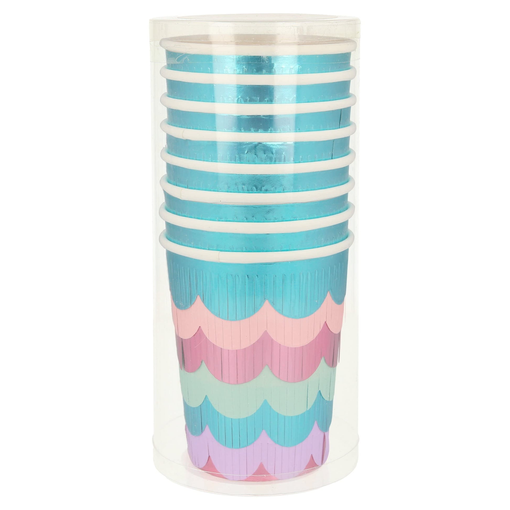 Meri Meri Party Cups with Fringe (Pack of 8), Cute Disposable Cups, Sized for Kids & Adults, Ideal for Hot or Cold Party Drinks, 9oz Capacity, Paper