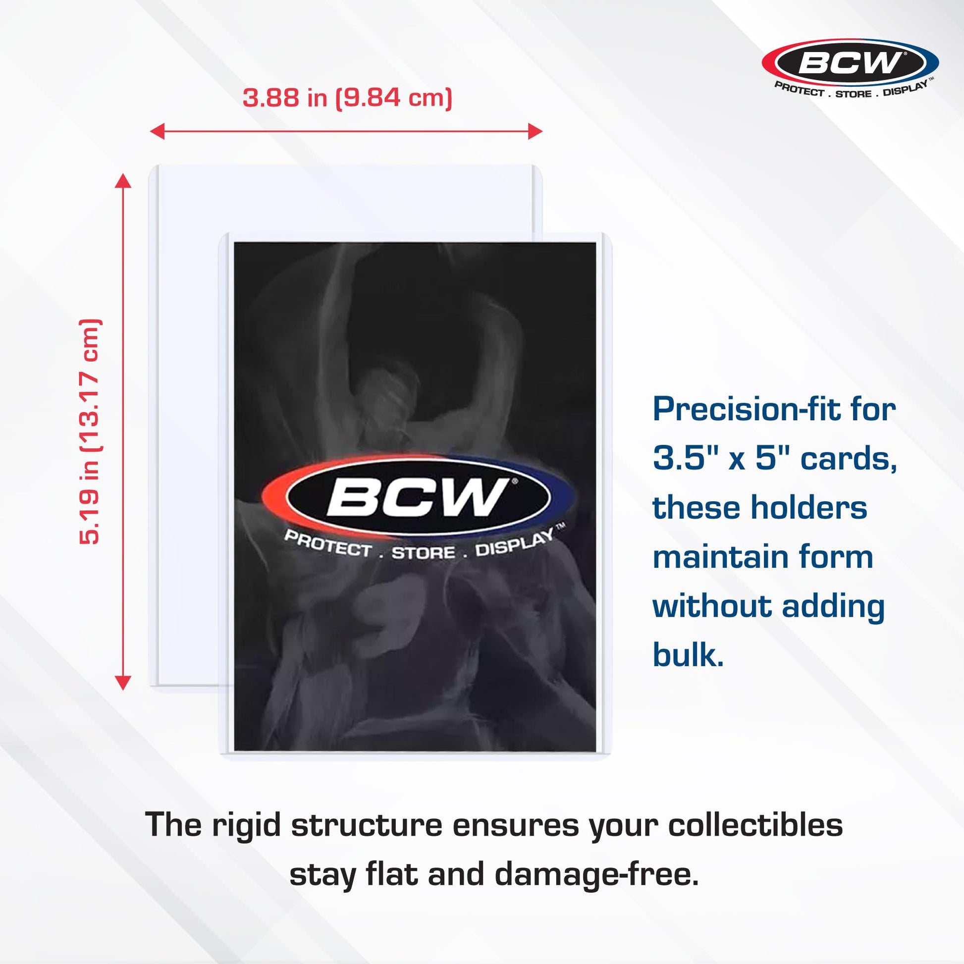 BCW 3.5x5 Topload Holder - 100 Pack | Premium Rigid Plastic Protector Case for Trading Cards, Index Cards, and Photos for Transformer TCG, Magic: The