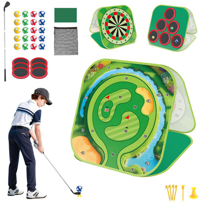 Kids Golf Chipping Game W/Clubs Golf Practice Toys for Toddlers Yard Games