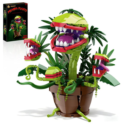 Piranha Plant Audrey 2 Building Blocks Set, Little Shop of Horrors Carnivorous Flower Model with 4 Openable Mouth, Toys Gifts for Kids Adults TV Movie