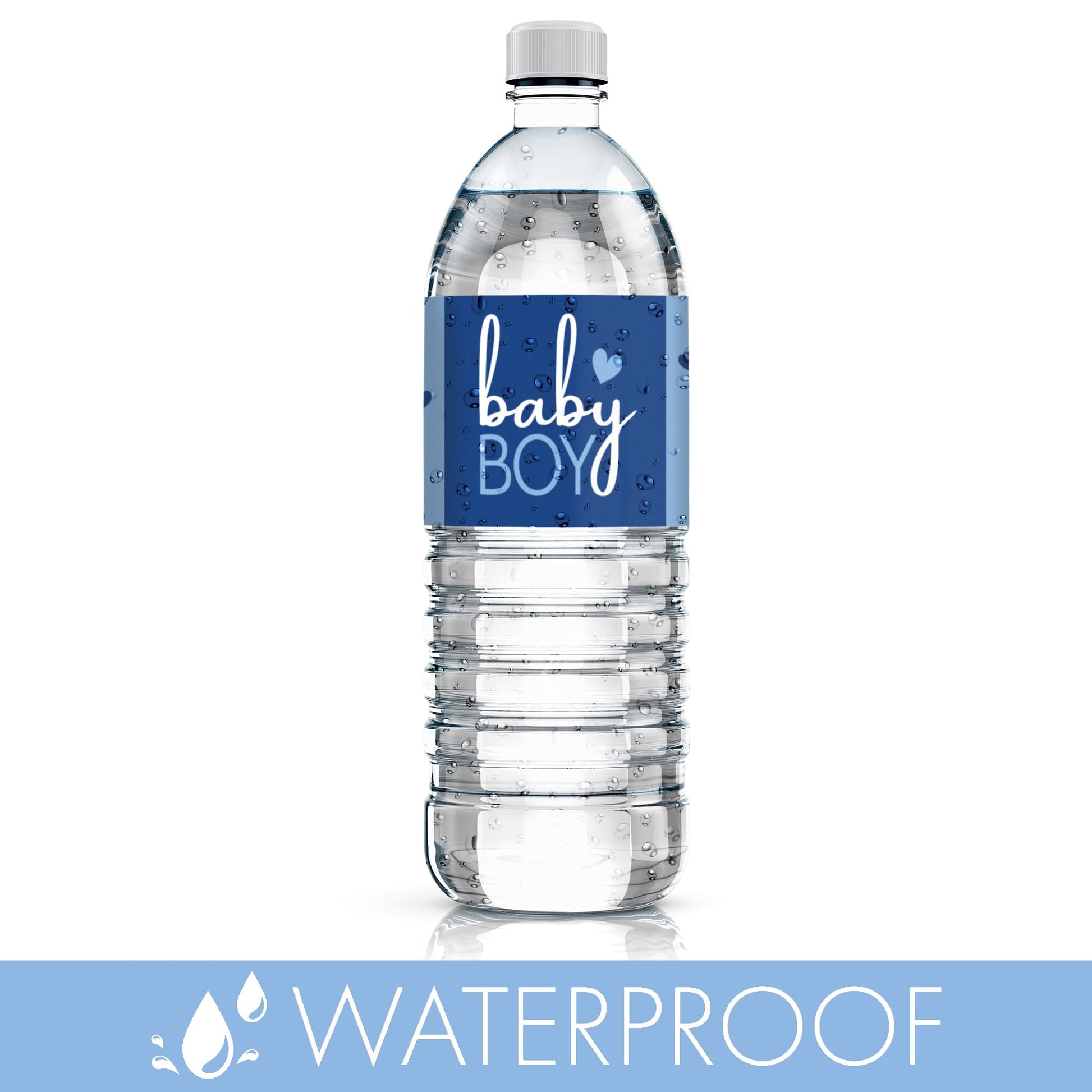 Blue It's a Boy Baby Shower Water Bottle Labels, 20 Count