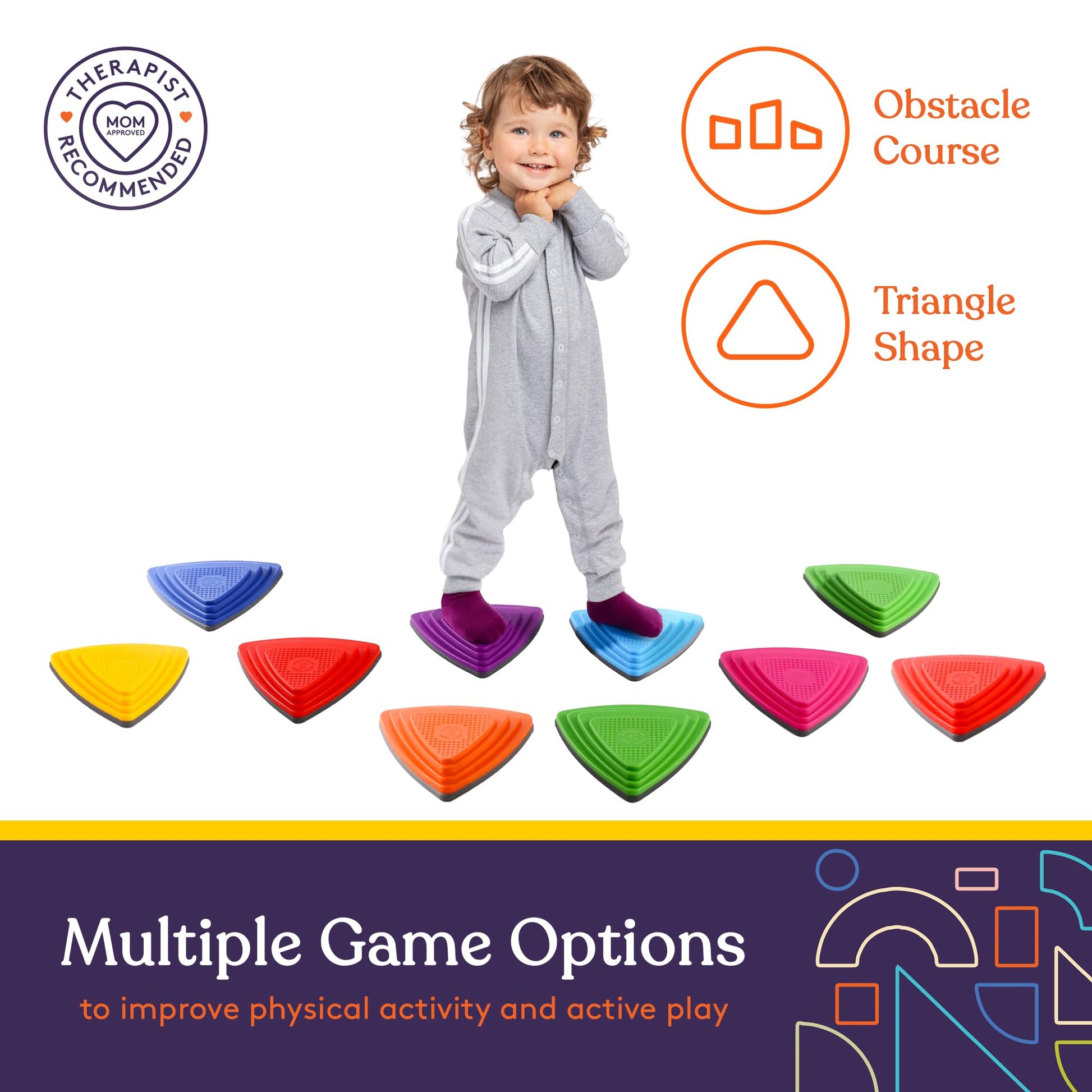 Special Supplies 10 Stepping Stones for Kids Indoor and Outdoor Balance Blocks Promote Coordination, Balance Strength Child Safe Rubber, Non-Slip