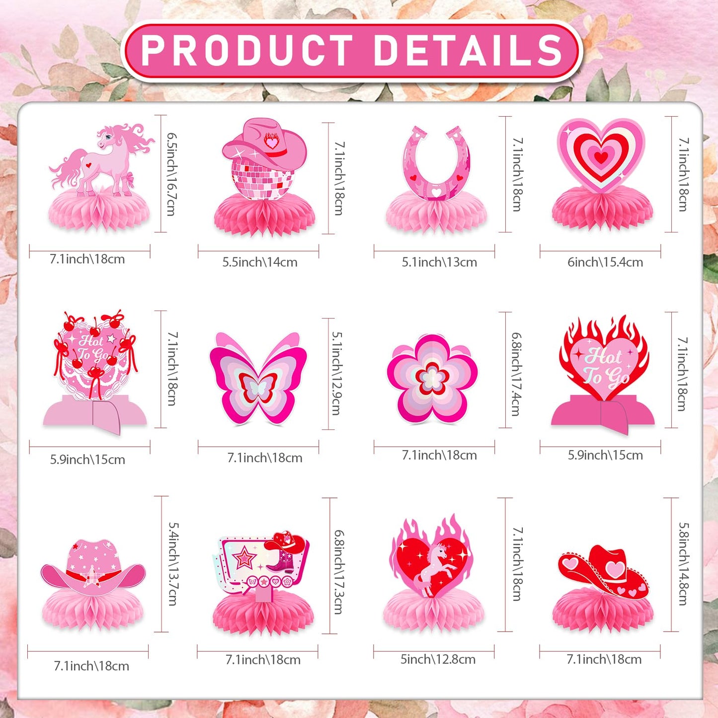 Pink Pony Club Decorations: 12pcs Pink Pony Honeycomb Centerpieces Pony Table Decorations Pony Club Birthday Decorations for Girls Kids Birthday