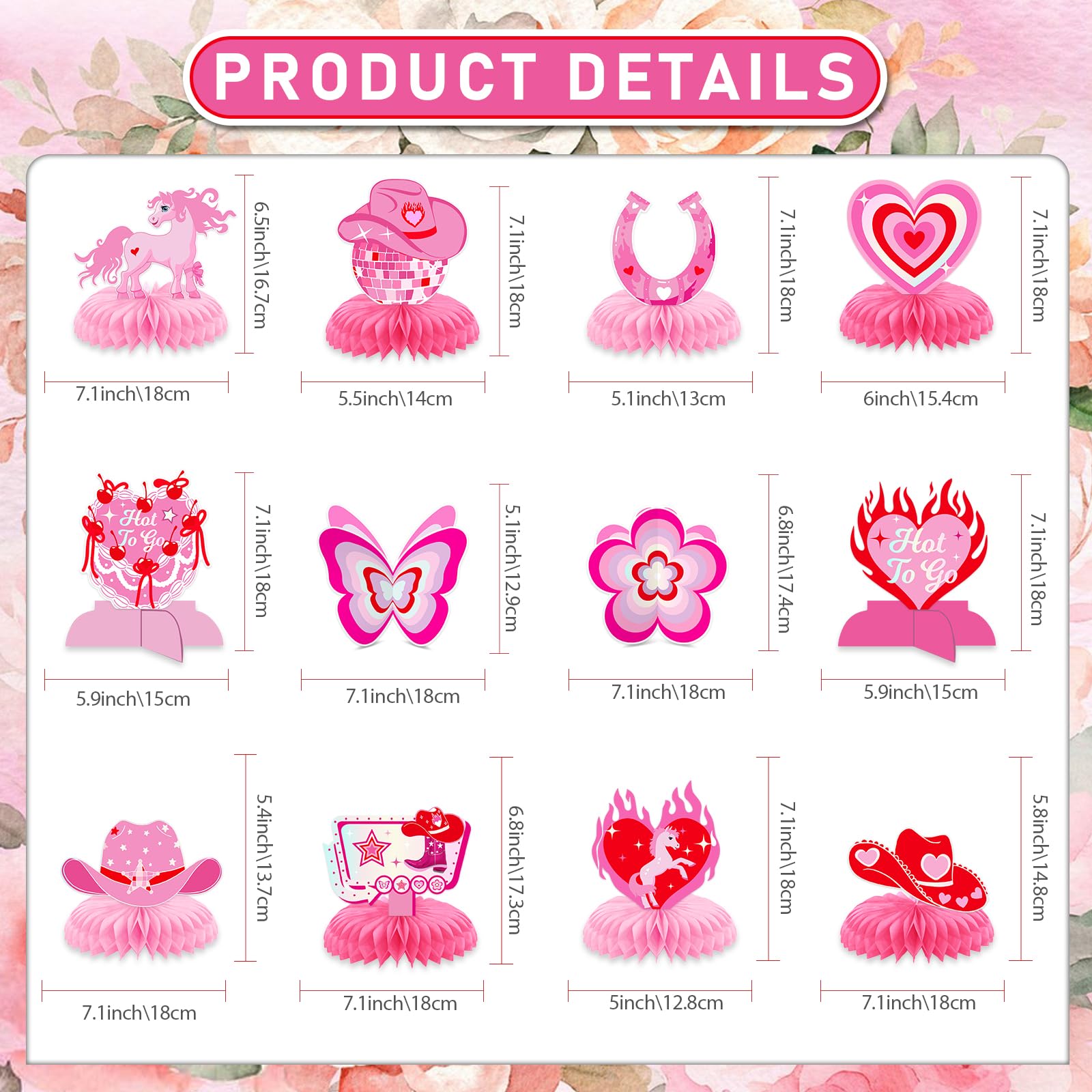 Pink Pony Club Decorations: 12pcs Pink Pony Honeycomb Centerpieces Pony Table Decorations Pony Club Birthday Decorations for Girls Kids Birthday