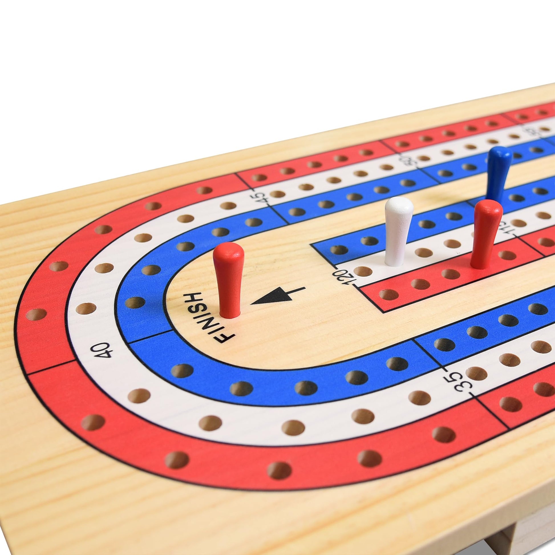 Vivere Giant Cribbage Game - Includes Large Pegs, Bicycle Cards, and Oversized Board for Family Fun