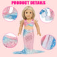 Barwa 18 Inch Doll Clothes Accessories 3 Sets Princess Mermaid Tail Outfits Dress Swimsuit Bikini Tops Underwear Swimwear for 18 Inch Dolls