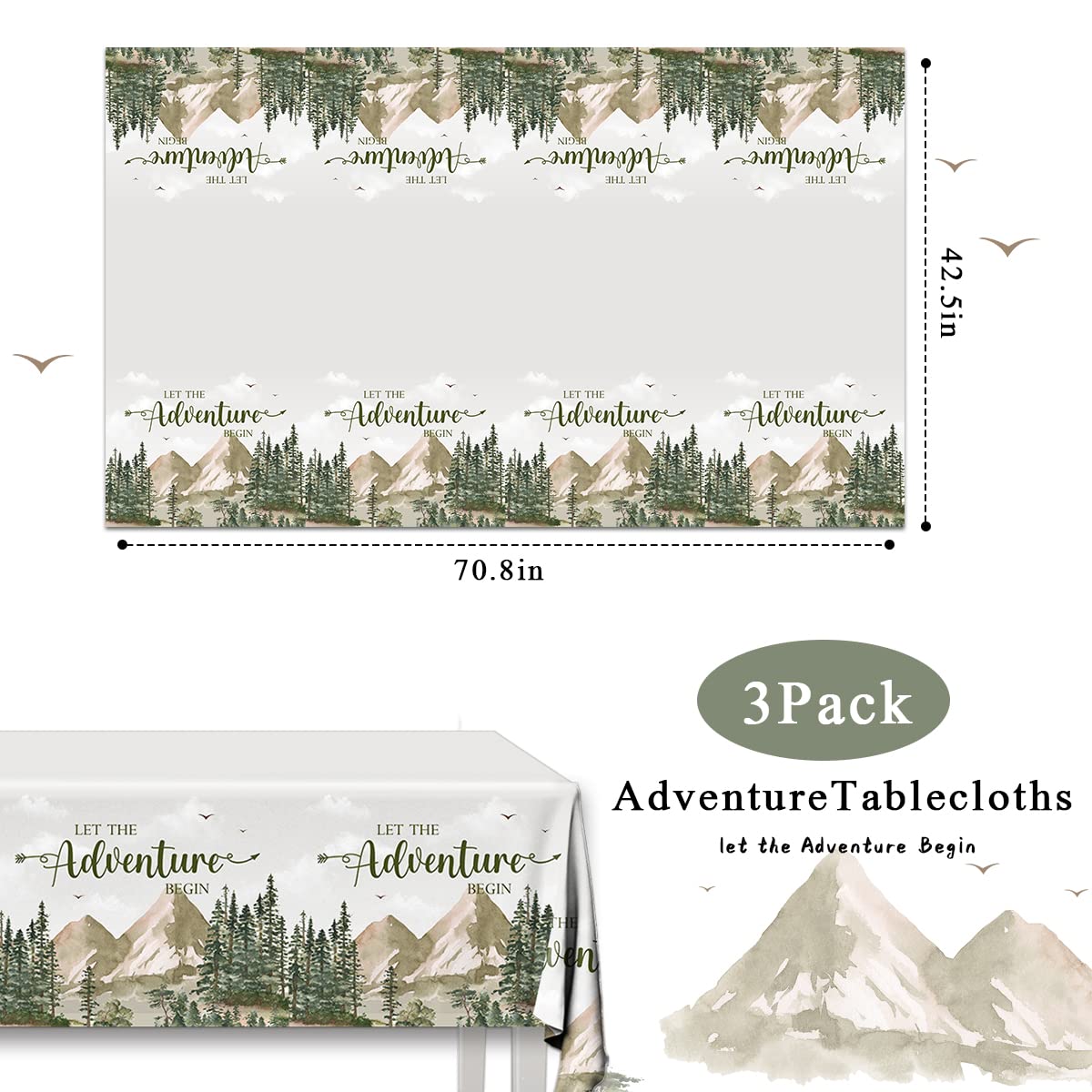 Gupesxu Adventure World Awaits Tablecloth - Travel Themed Table Decorations Disposable Exploration Travel Plastic Tablecloth for Baby Shower Birthday