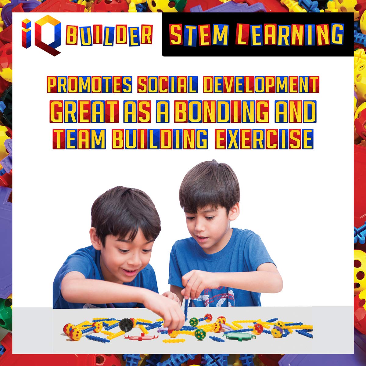 IQ BUILDER | STEM Learning Toys | Creative Construction Engineering | Fun Educational Building Blocks Toy Set for Boys and Girls Ages 5 6 7 8 9 10