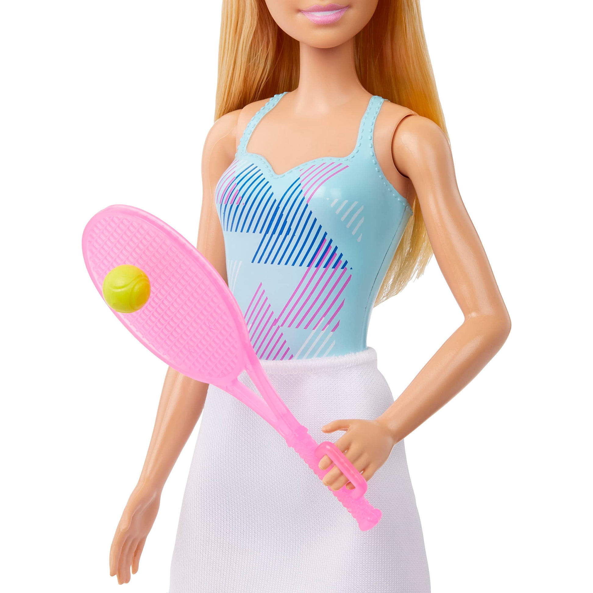 Barbie Tennis Player Doll (12 inches) with Cute Tennis Outfit with Shirt & Skirt, Tennis Racket & Tennis Ball Accessories, 3 & Up