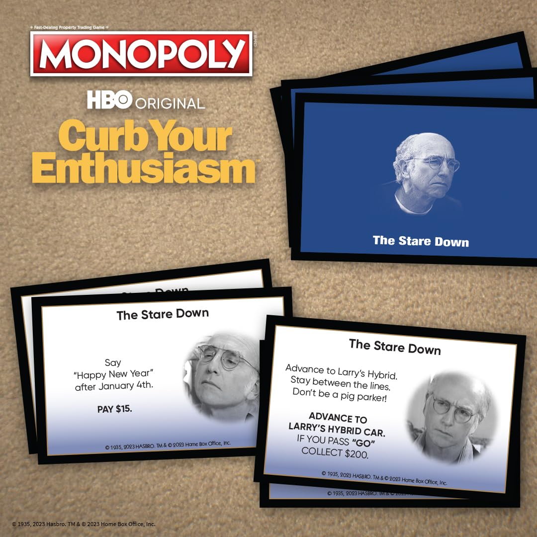 Monopoly Curb Your Enthusiasm | Play as Larry’s Glasses, Golf Clubs, Hybrid Car & More | Officially Licensed Collectible Game Based On Hit HBO Comedy