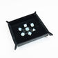 Fanroll Velvet Dice Tray with Leather Backing, Black