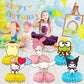 6Pcs Kitty Theme Party Table Centerpieces, Kawaii Honeycomb Decorations, Double-Sided Cat Table Toppers for Girls Birthday Party, Photo Booth Props
