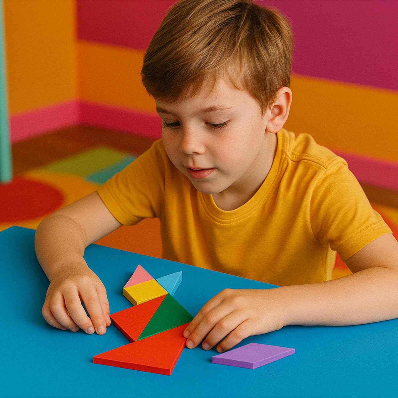 3 Otters Tangram Puzzle, Wooden, 4PCS