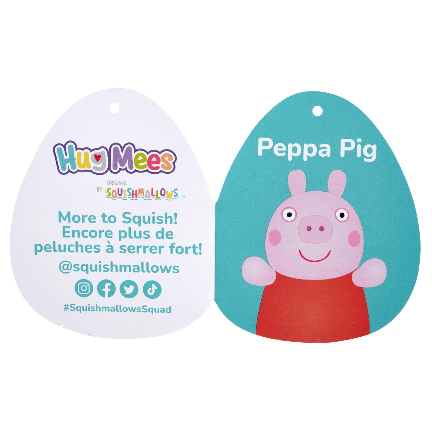 Squishmallows HugMees Original 10-Inch Peppa Pig - Medium-Sized Ultrasoft Official Jazwares Plush