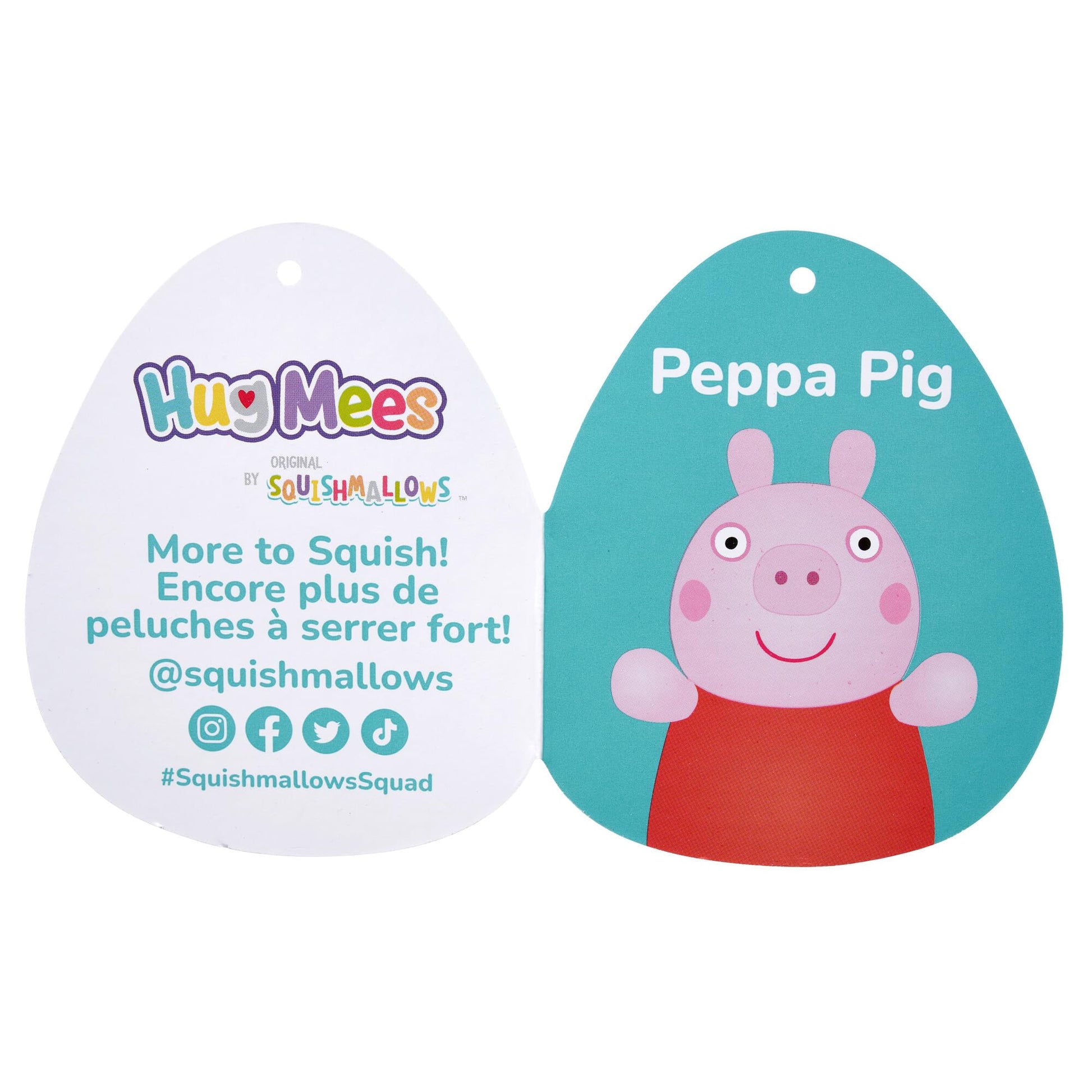 Squishmallows HugMees Original 10-Inch Peppa Pig - Medium-Sized Ultrasoft Official Jazwares Plush