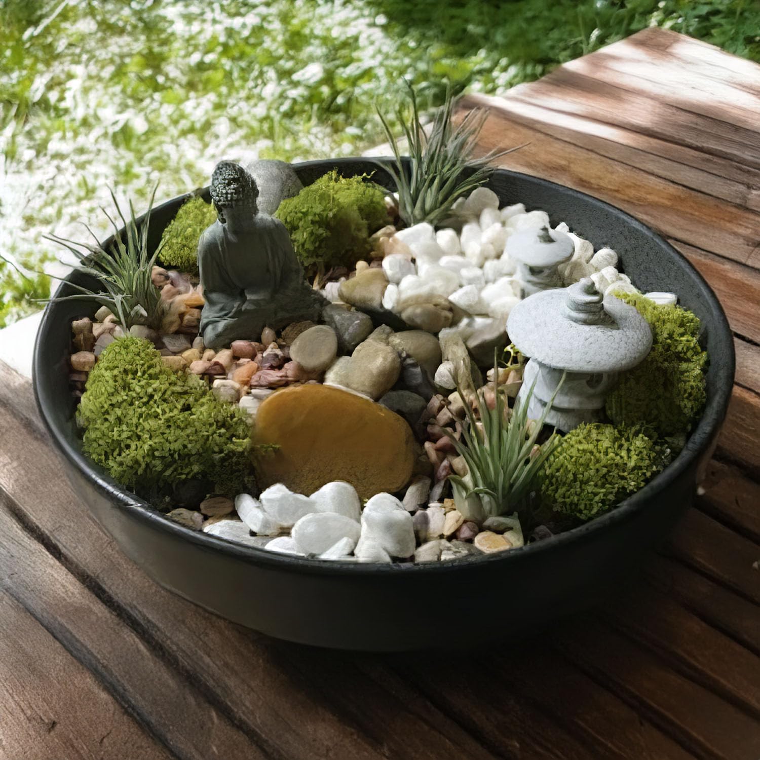 2Pcs Miniature Japanese Stone Lanterns, Natural Bluestone Pagoda Ornaments for Adult Collector Dollhouse Garden, Bonsai & Zen Micro-Landscape, Serene