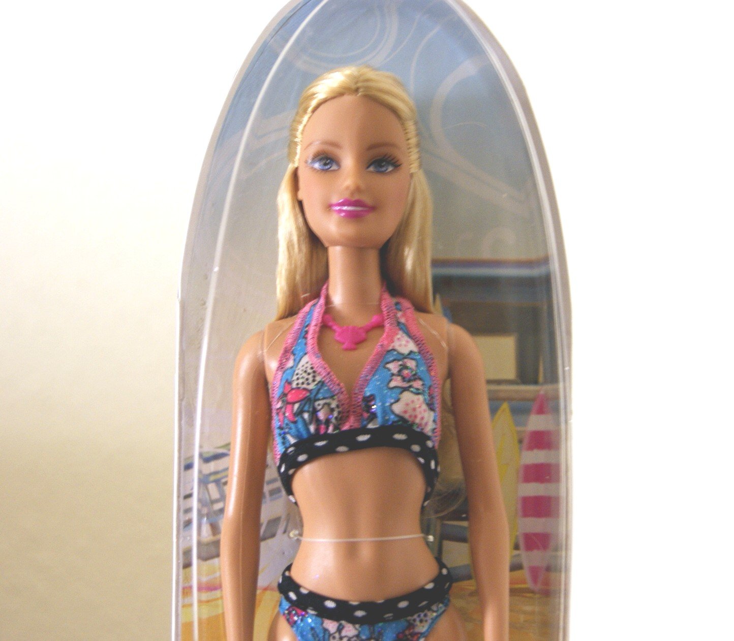 Barbie in A Mermaid Tale Blonde Hair in Blue and Pink Print Swimsuit
