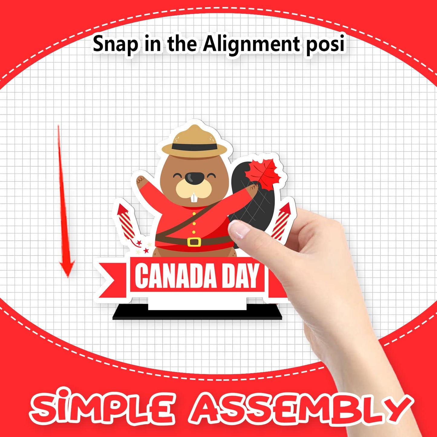 3 Pcs Happy Canada Day Patriotic Table Decoration 1th of July Arylic Table Centerpiece, Cheer to Canadian Party Table Toppers Sign Centerpiece