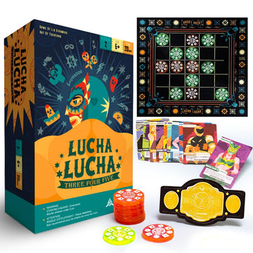Whales Entertainment| Lucha Lucha 345| Strategy Board Games for Adults, Family and Kids Aged 6 +| Fun Wrestling-Themed Game for 2 Players | Classic