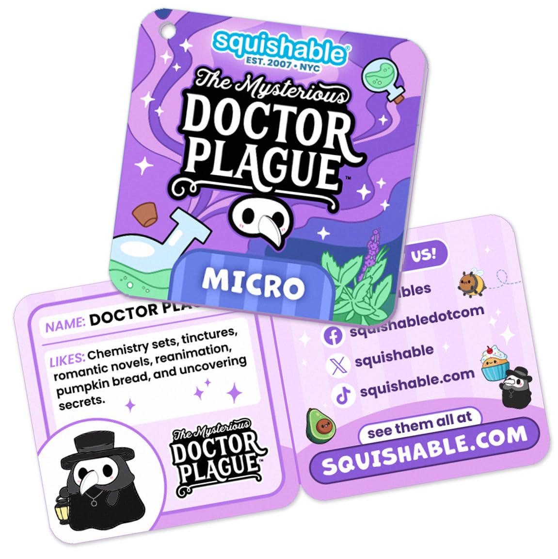 Squishable - Micro Venus Flytrap - The Mysterious Doctor Plague Collection - 4 in - Soft Toy Collectible Stuffed Animal - Metal Keychain Backpack Clip