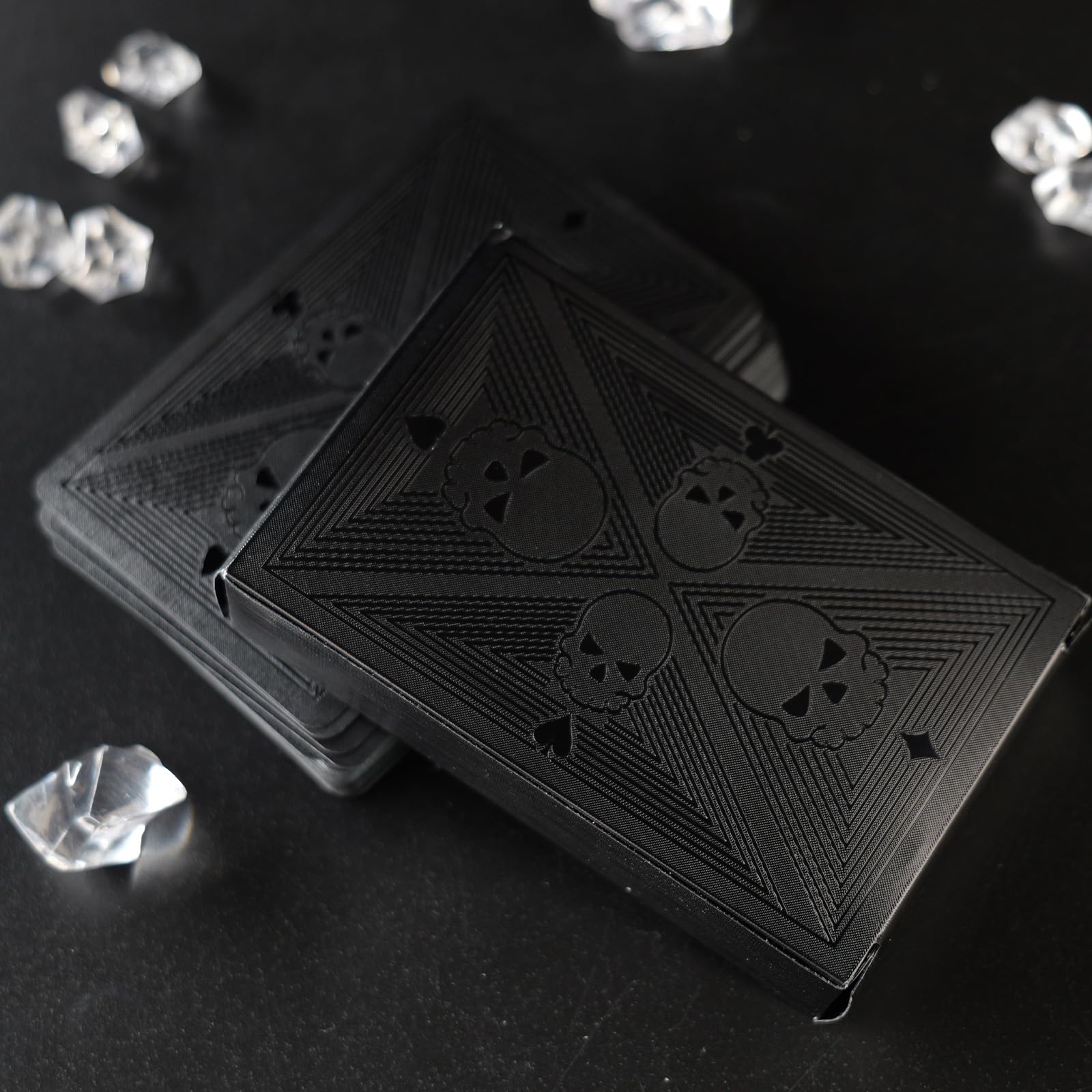 Waterproof Playing Cards, Plastic Playing Cards, 2 Deck of Cards, Standard Size Black Cool Playing Card for Adults, Premium Poker Card Set for Magic
