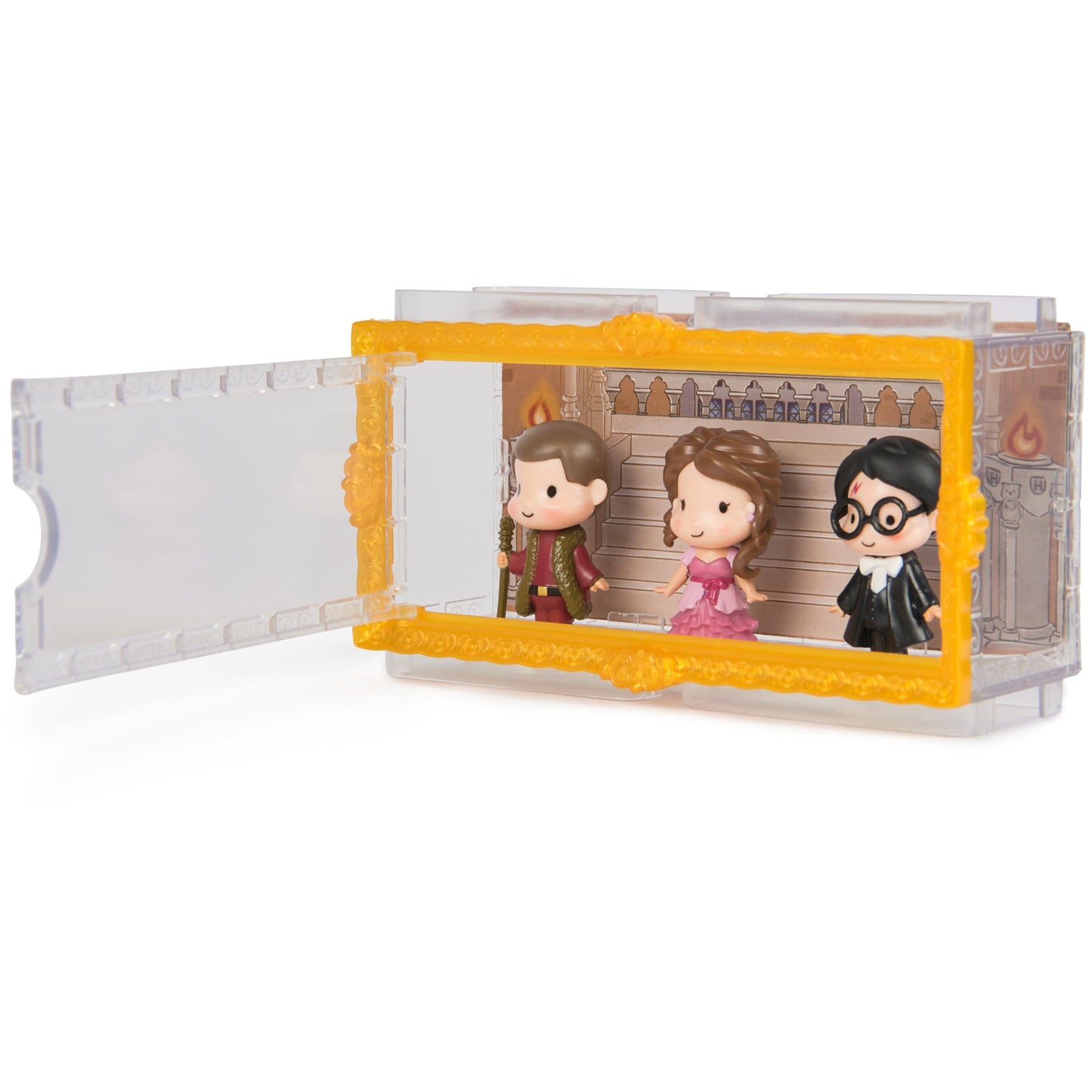 Wizarding World Harry Potter, Micro Magical Moments Year 4 Figure Set with Harry, Hermione, Viktor Krum & Display Case, Kids Toys for Ages 6 and up