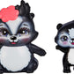 Mattel Enchantimals Family Set with 2 Sister Small Dolls & 2 Animal Figures, Sage (6-inch) & Sabella (4-inch) Skunk Dolls in Removable Skirts &