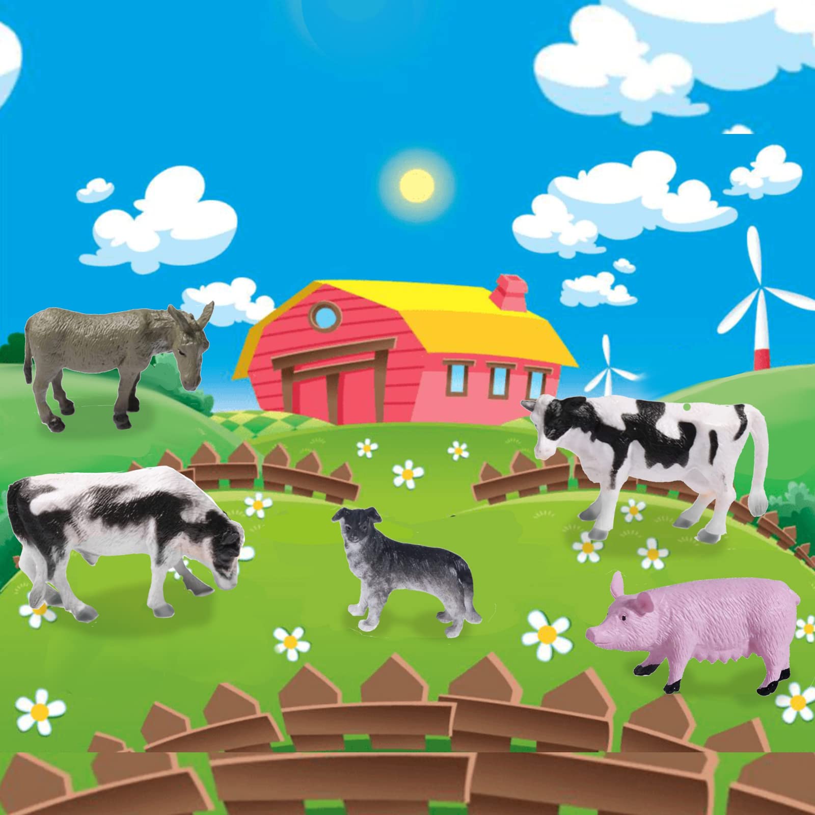 15 Pcs Mini Figures Toys Realistic Farm Animal Figurines, Plastic Learning Educational Playset Animal Themed Party Supplies Cake Topper Ornaments