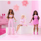 Barbie Deluxe Style Doll #9 in Pink Denim Outfit, Blonde Hair, Matching Jacket and Skirt Set with Accessories Like Bow Clutch and Pearly Jewelry