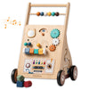 Babywaze Baby Walker with Wheels - Adjustable Speed Wooden Push Walker for Babies 9-18 Months, 3in1 Montessori Sit to Stand Learning Toy with Musical