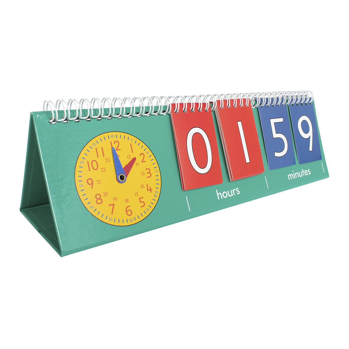 edxeducation Time Flip Chart | Teaching Clock for Kids | Learn to Tell Time with Analog and Digital Formats