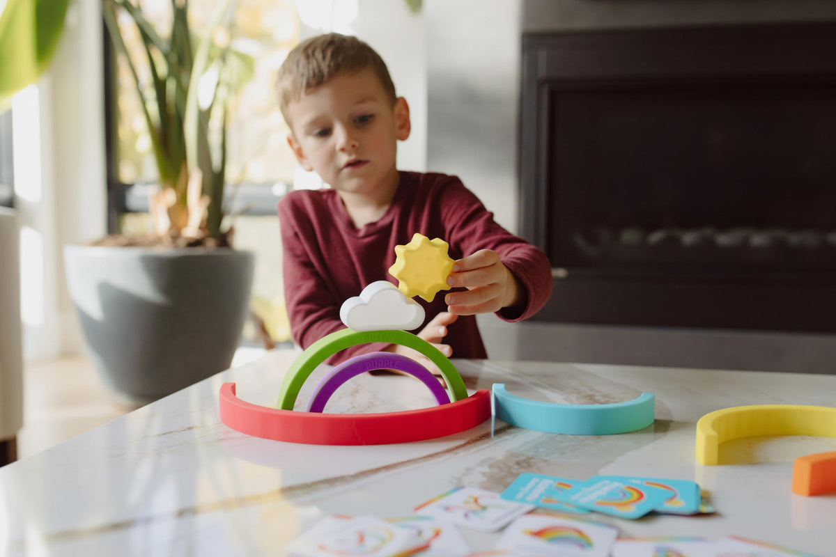 Chuckle & Roar - Rainbow Stacker - Tactile Learning - Stacking Toy - Preschool Fun - Silicone Toy
