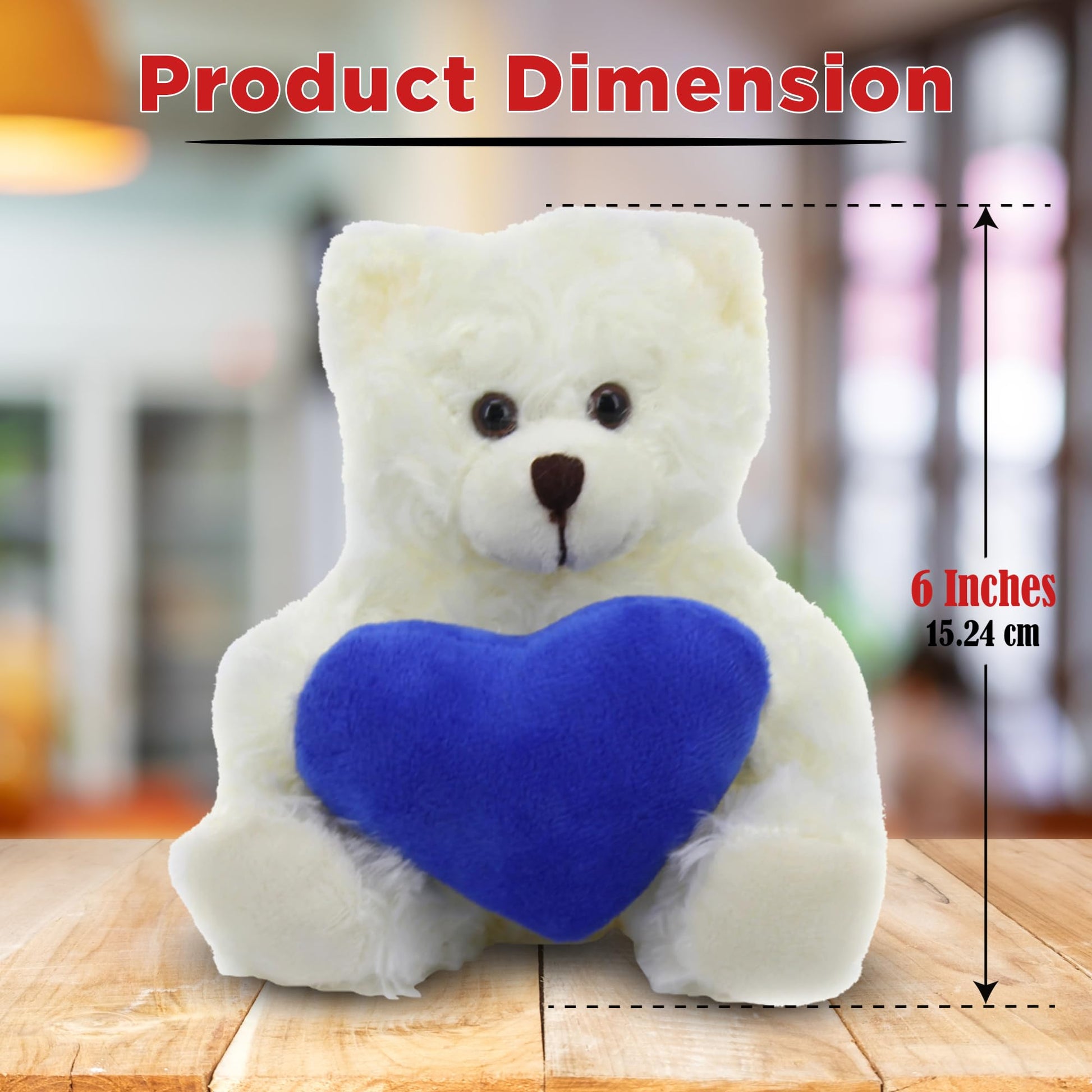Plushland Cream Teddy Bear with Customized Message on Embroidered Heart, Stuffed Animal Plush Toys- Valentine Personalized Gift for Girls, Boys