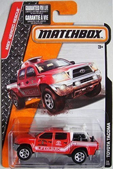 Hot Wheels Matchbox 2015 Release RED Toyota Tacoma SAN DIECO FIRE Rescue Lifeguard 59/120