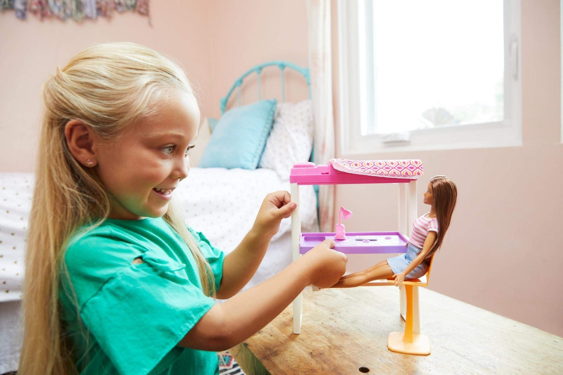 Barbie Doll & Furniture Set, Loft Bed with Transforming Bunk Beds