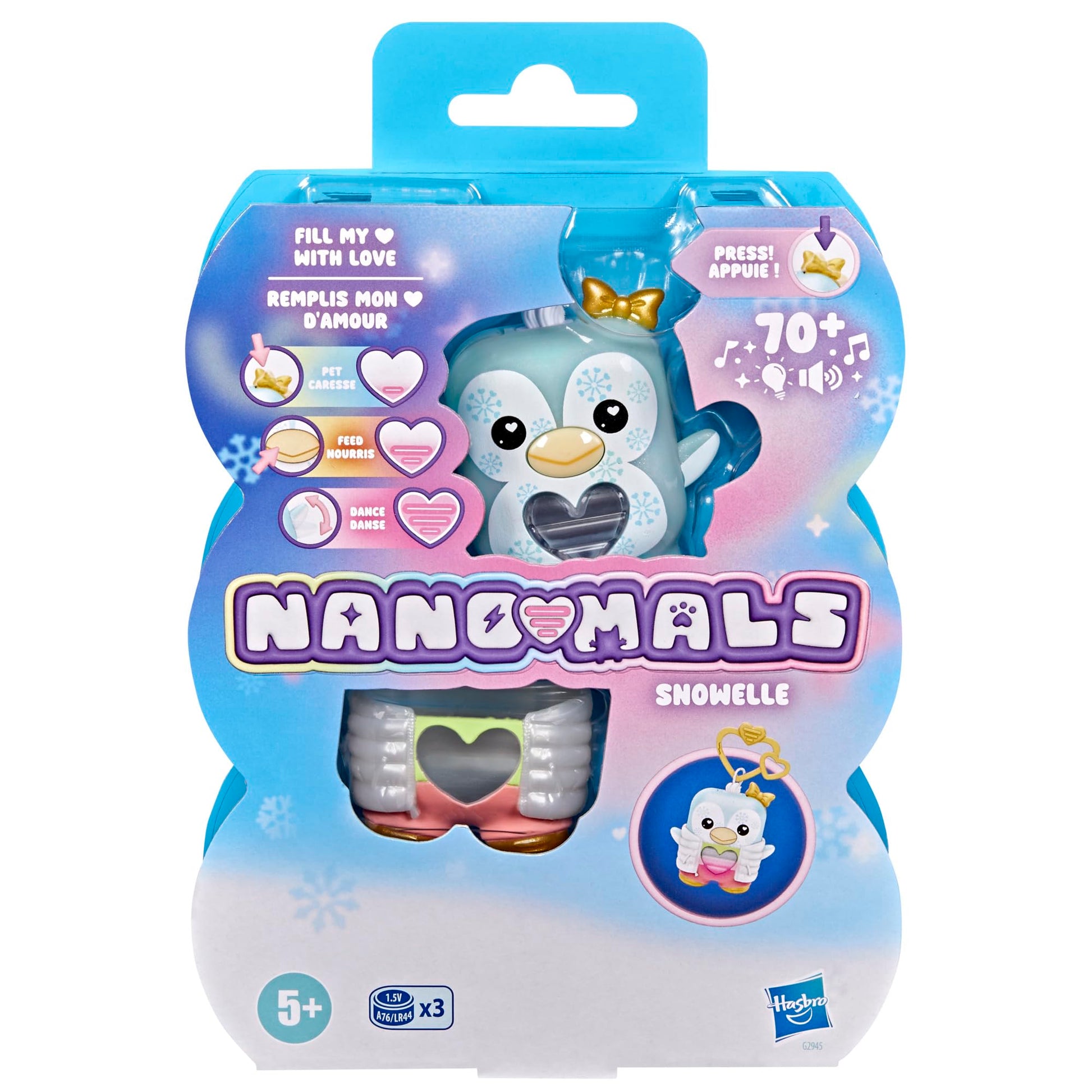 NANO-MALS Snowelle the Penguin, Electronic Pet with 70+ Responses, Holiday Toys, Interactive Fidget Toy for Girls & Boys Ages 5+