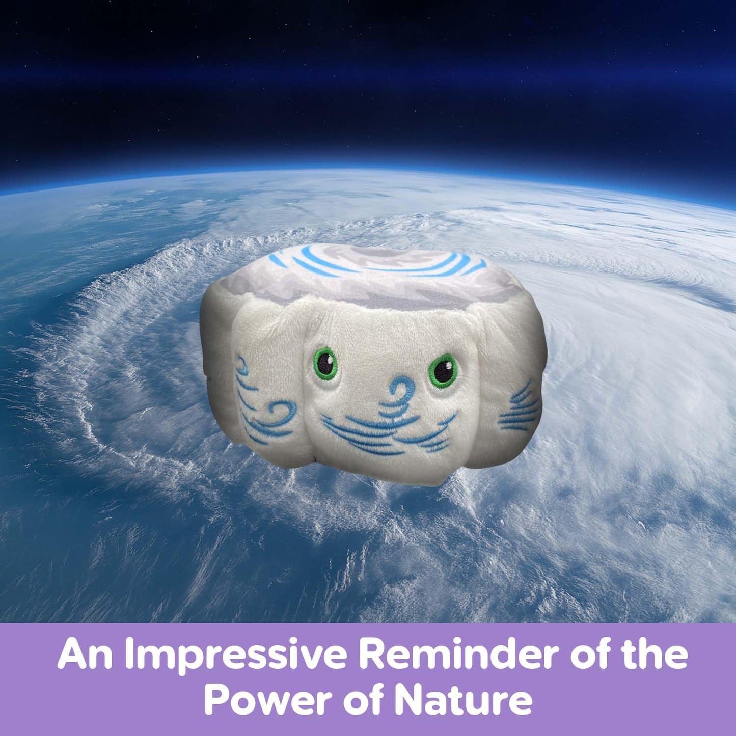 Thunderheads Hurricane Plush, Weather-Inspired Educational Soft Collectible with Fact Card, Earth-Based plushie, STEM Learning Tool for Curious Minds