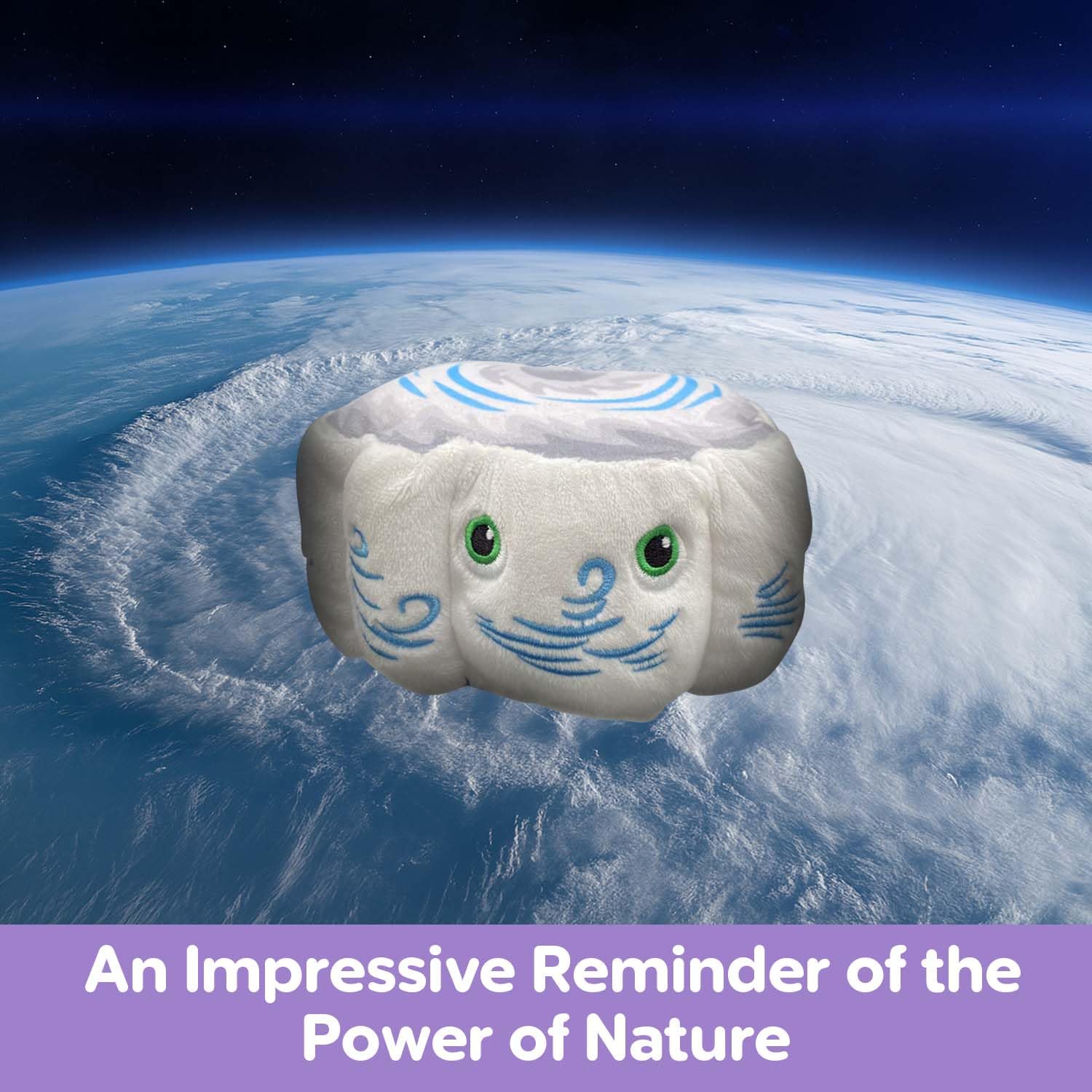 Thunderheads Hurricane Plush, Weather-Inspired Educational Soft Collectible with Fact Card, Earth-Based plushie, STEM Learning Tool for Curious Minds