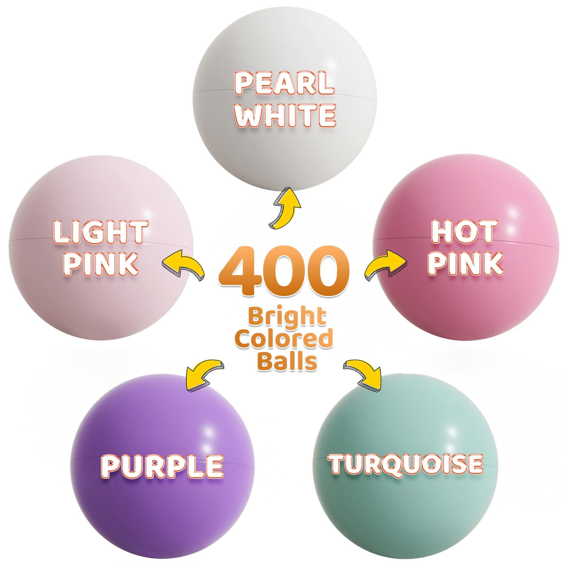 BalanceFrom Play Pit Balls Toy Set for Kids with Mesh Bag, Rainbow or Pastel Colors - Crush-Proof Plastic for Ball Pits, Playhouses, Bounce Houses