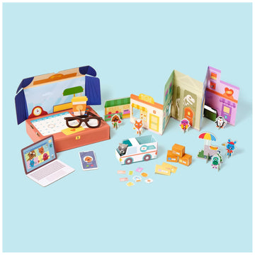 Sago Mini Big City, Activity Box with Pretend Play Toys & a Collectible Toy Figure, Kids Toys for Boys & Girls Ages 3 and up
