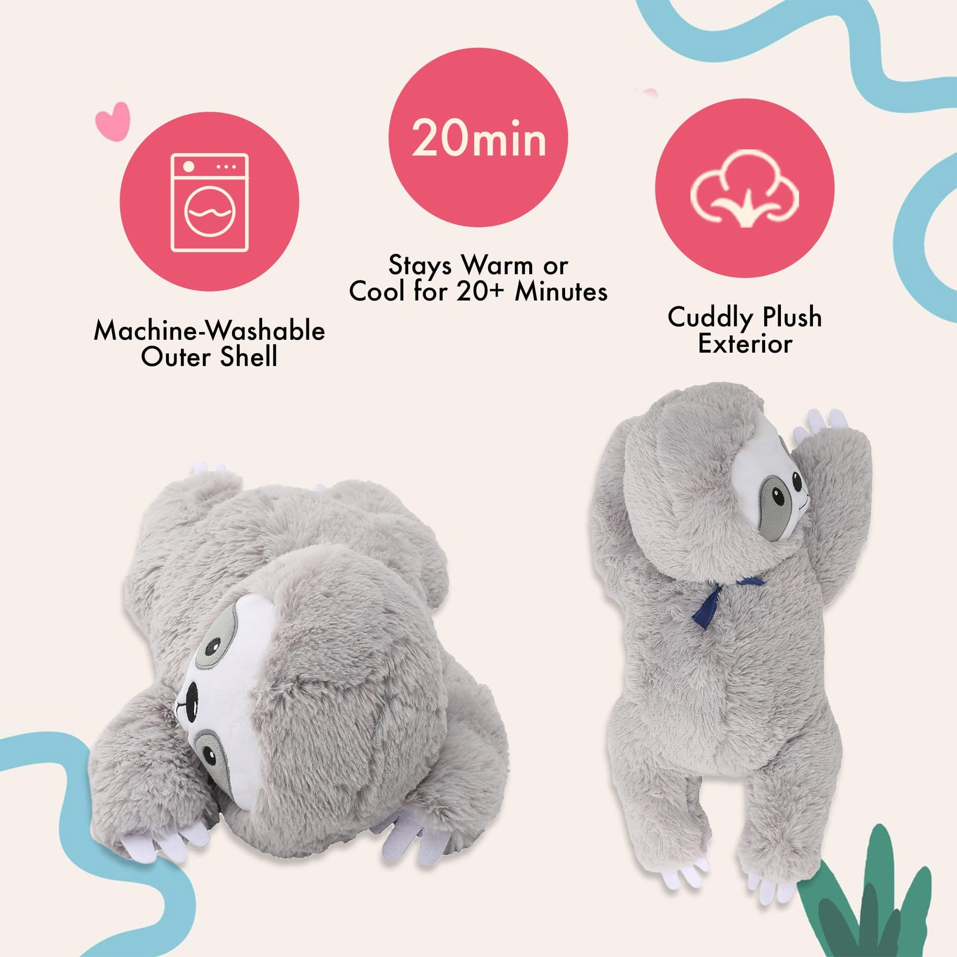 Lilly's Love Heatable & Coolable Lavender Scented Weighted Stuffed Animal - Microwavable Heatable Pad for Kids & Adults - Machine Washable Plushie